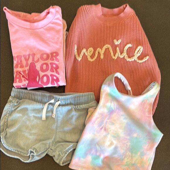 Old Navy and other brands Kids Matching Set - Pink and Blue 7 pieces size 4T - Picture 1 of 10